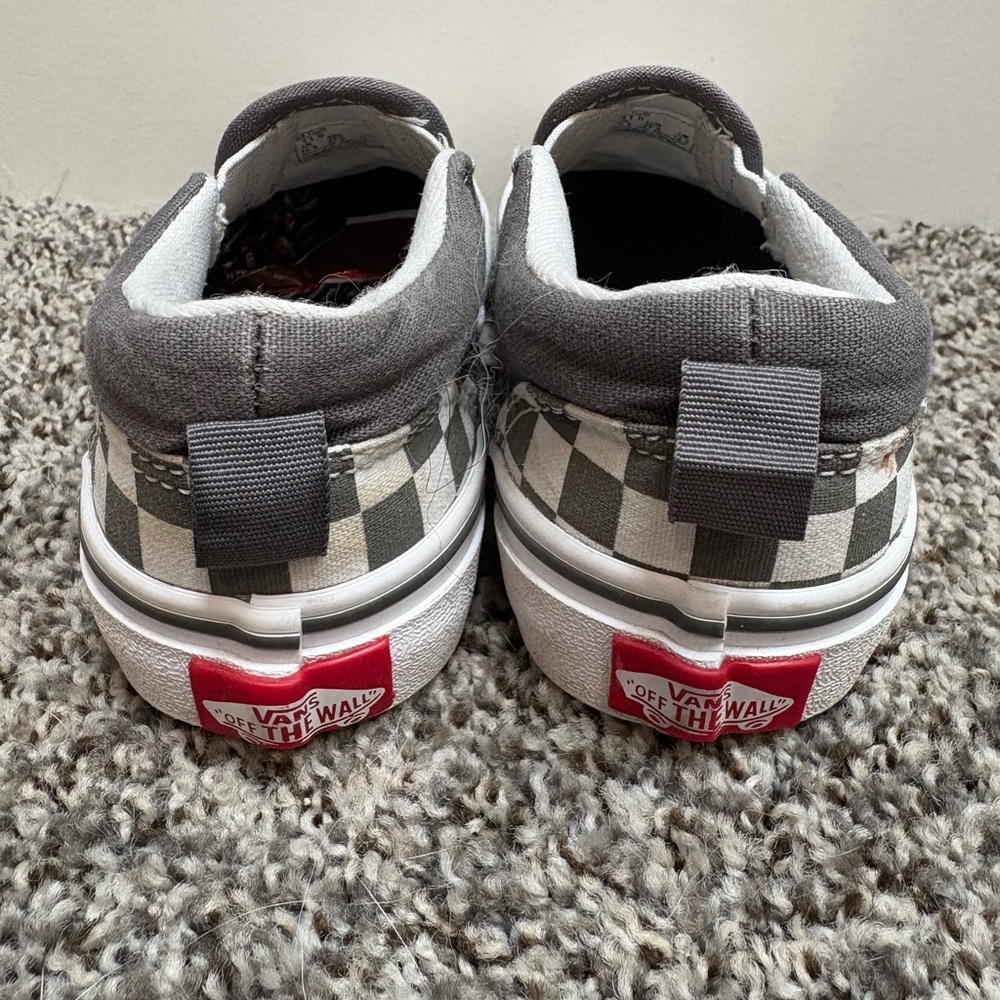 Vans Kids Black and White Classic Checkered Slip-On Sneakers Size 11c - Picture 4 of 6
